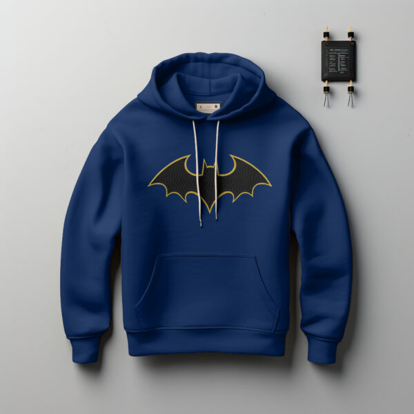 Gotham Guardian: Batman Embroidered Fleece Hoodie - Image 2