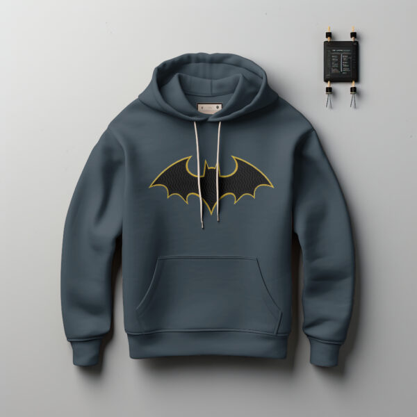 Gotham Guardian: Batman Embroidered Fleece Hoodie - Image 3